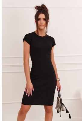 Fantastické, jednoduché šaty s krátkymi rukávmi, čierne