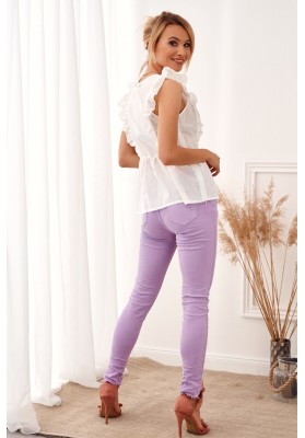 Štýlové nohavice v krásnej fialovej farbe