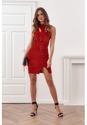 Elegantné šaty s červenými trblietkami