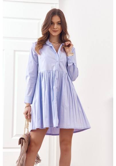 Oversize, košeľové šaty o zapínaním na gombíky, fialová