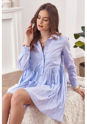 Oversize, košeľové šaty o zapínaním na gombíky, fialová