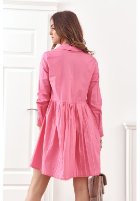 Oversize, košeľové šaty o zapínaním na gombíky, ružová